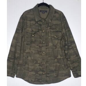 Sanctuary Standard Surplus Shacket Shirt Jacket Womens Small Camo Military Chore